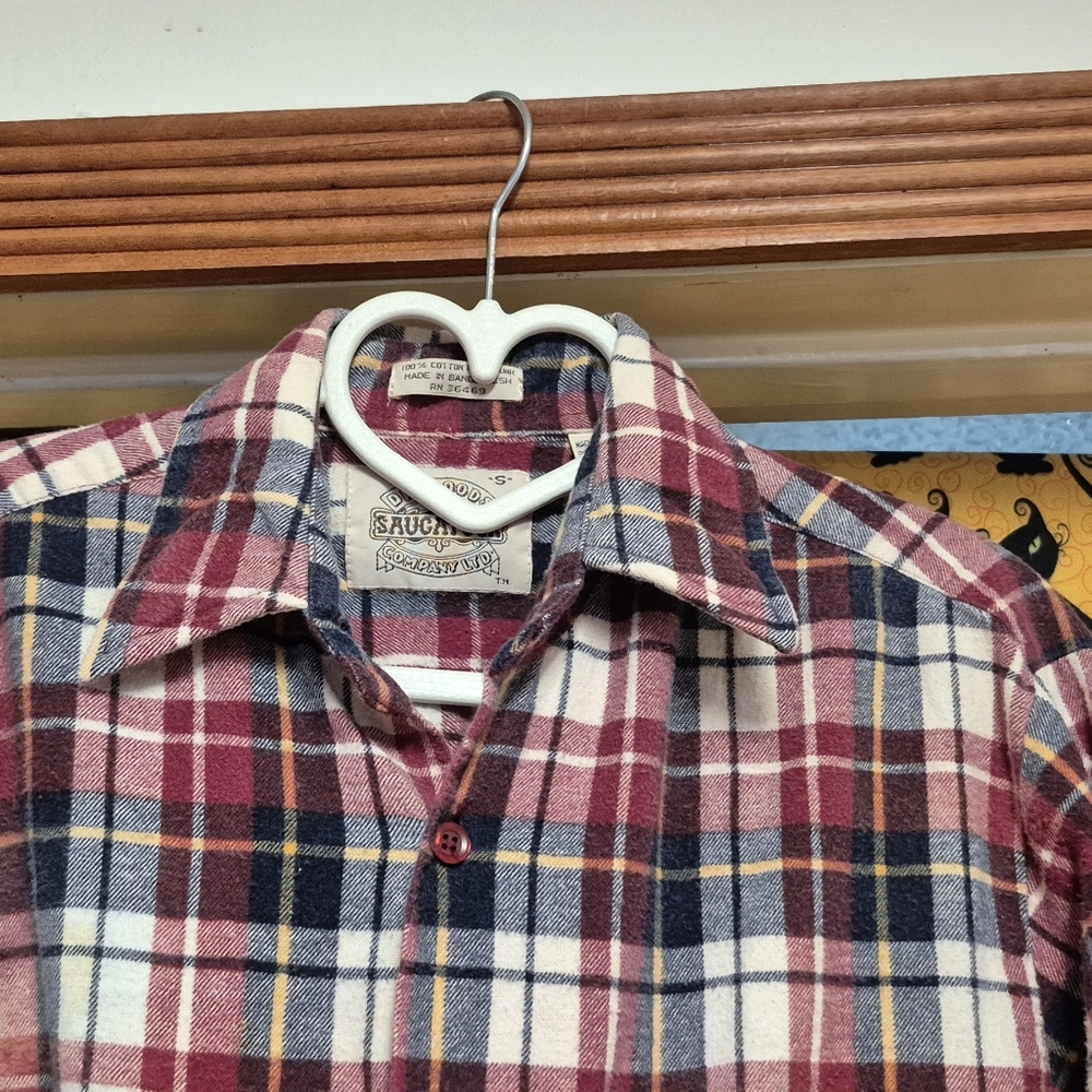 Saugatuck Men's Casual Plaid Shirt - Red, Blue, and White